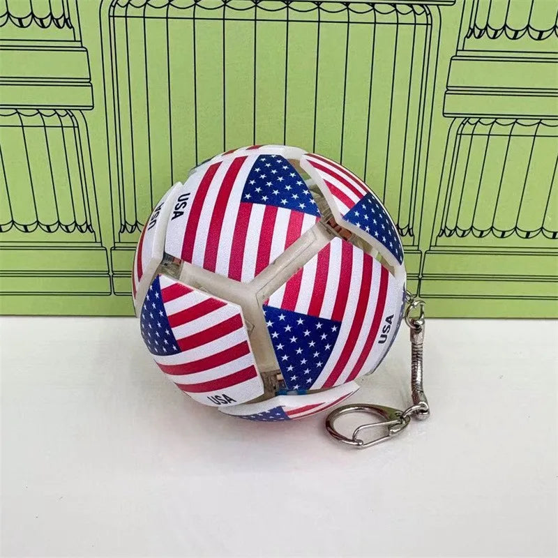 USA Mexico Canada All Country Flag Football Keychain Fidget Stress Ball Squishy Decompression Toy Anxiety Relief Fan Souvenir