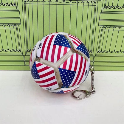 USA Mexico Canada All Country Flag Football Keychain Fidget Stress Ball Squishy Decompression Toy Anxiety Relief Fan Souvenir
