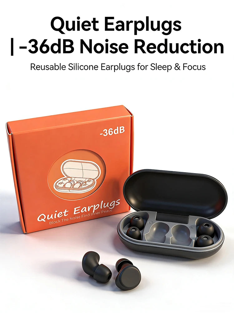 36dB Noise Cancelling Ear Plugs for Sleeping for Side Sleepers - Reusable Sound Blocking Protection for Snoring, Travel & Focus