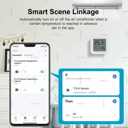 Tuya Zigbee 3.0 Smart Home Temperature Humidity Sensor with LCD Screen Work With Alexa Echo Plus Home Assistant Z2M Need Gateway