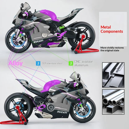 XLG 1:7 Ducati Panigale V4S Motorcycle Model - Alloy Die-Cast with Smoke Effect & Light/Sound Official Licensed Collector‘s Gift