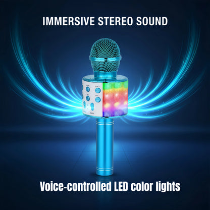 Karaoke Microphone for Kids & Adults - Bluetooth Microphones Singing Mic with Disco Lights, Portable Karaoke Player for Gifts