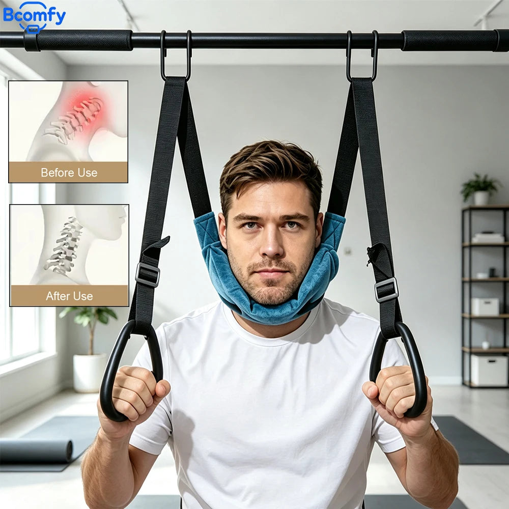 Adjustable Height Neck Stretcher Portable Suspension Trainer Belt for Home Office Gym Travel - Neck Relief And Stretches Support