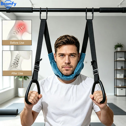 Adjustable Height Neck Stretcher Portable Suspension Trainer Belt for Home Office Gym Travel - Neck Relief And Stretches Support