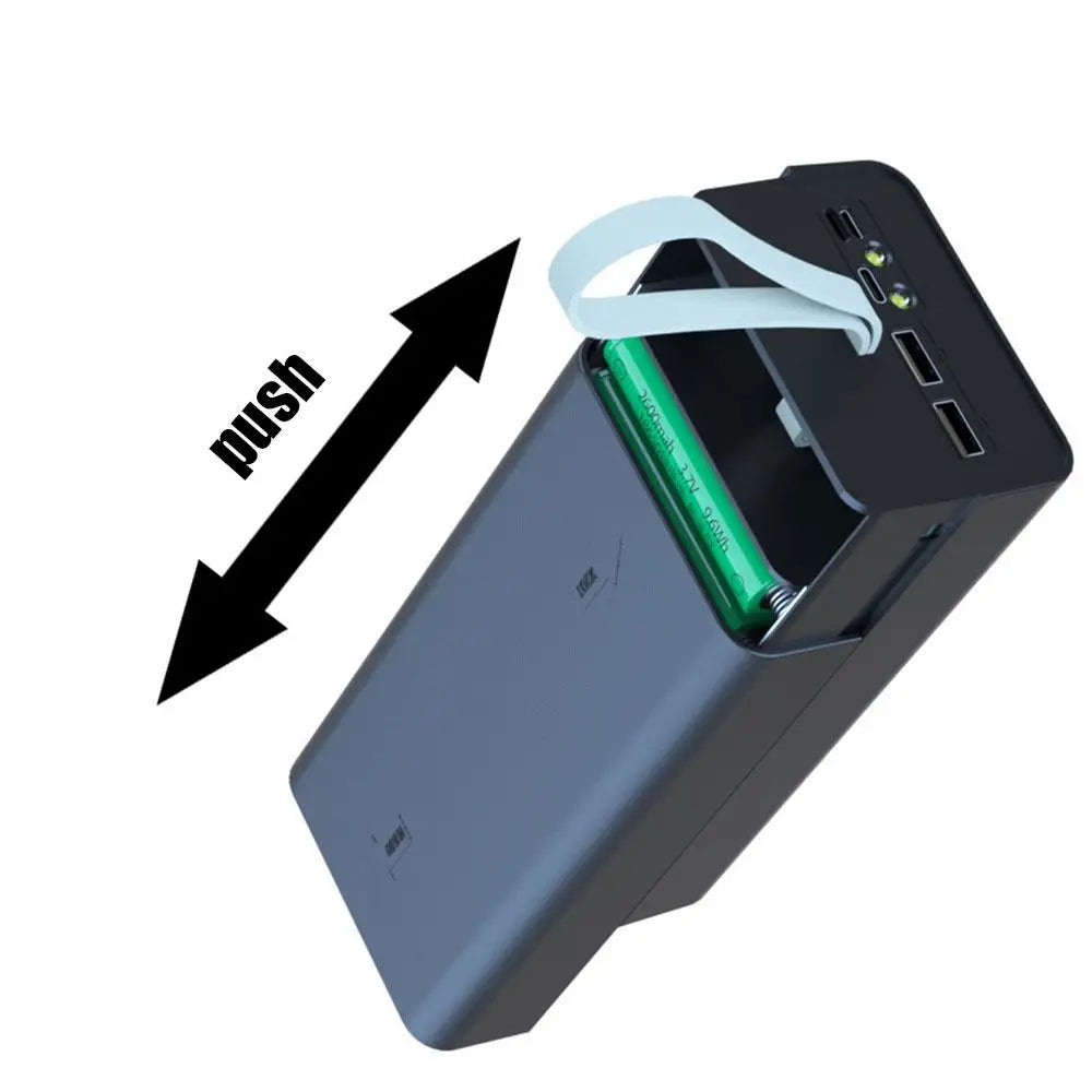 21x18650 Battery Storage Box Dual USB Charge18650 Battery Power Bank Case Shell with LED Light
