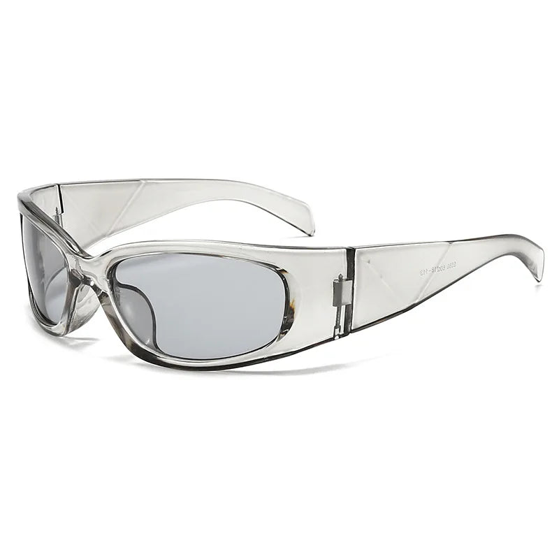 New Y2K Silver Sunglasses Out Future Sense Of Technology Hot Girls Net Red Sun Glasses Women Glasses Trendy Men UV Eyewear