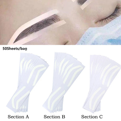 50Pc Disposable Eyebrow Design Stencil Eyebrow Tint Airbrush Auxiliary Sticker For Brows Shaping With Single Eyebrowstype Option