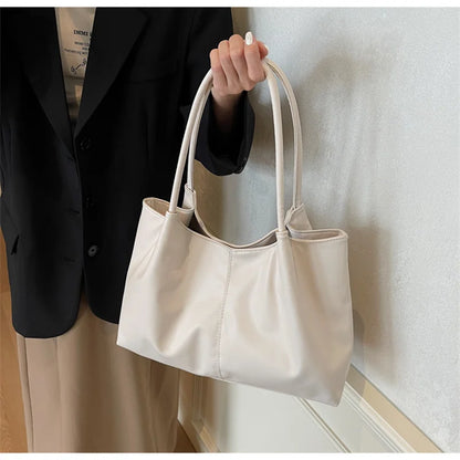 Fashion Women's Bag Large Capacity Tote Daily Commute Women's Shoulder Bag Black Soft PU Leather Handbag Shopping