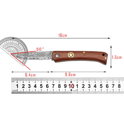  Damascus steel Folding Knife Fruit Paring Vegetable Cutter Utility Knife Pocket Knife for Cooking Kitchen Accessories