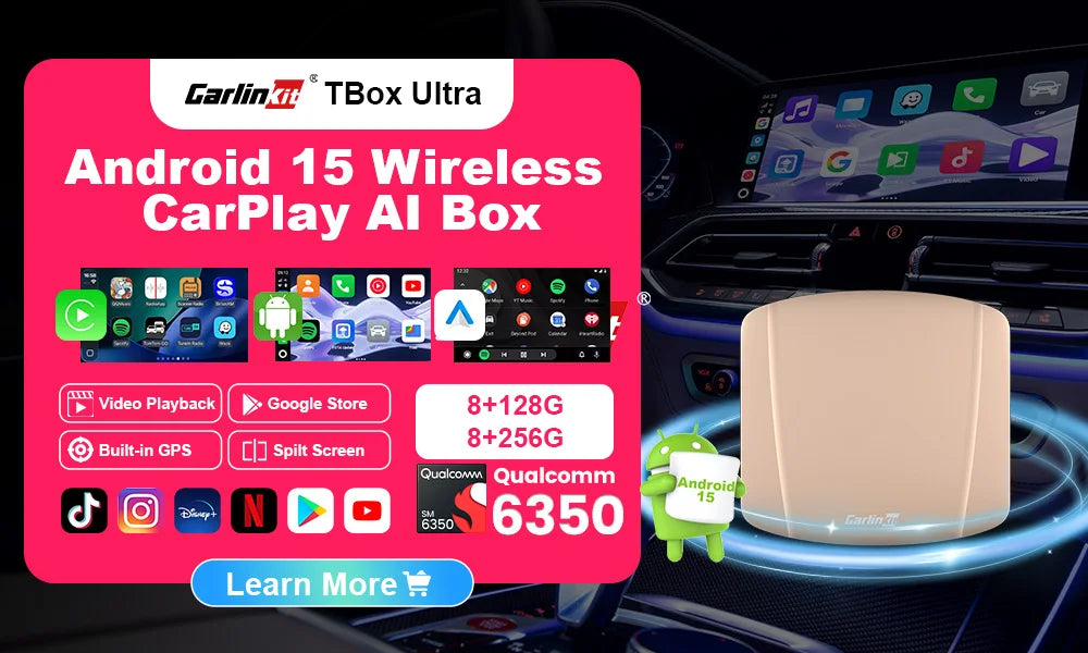 CarlinKit Wireless Carplay TV Box Smart 8+128G Android Auto AI Box  HDMI Output Android 13 Video Adapter For Youtube Kia IPTV