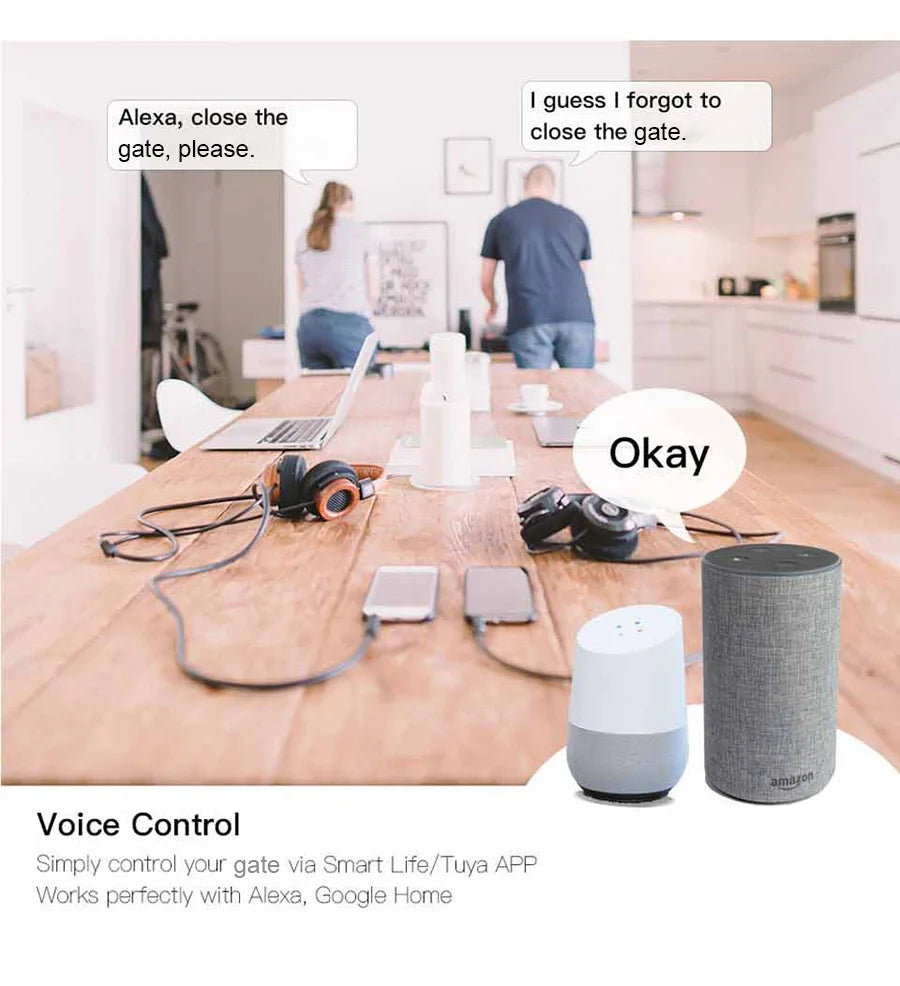 Smart Life ZigBee Motorized Swing Gate Sliding Gate Controller Dry Contact 110V 240V Voice Control Work with Tuya Google Home