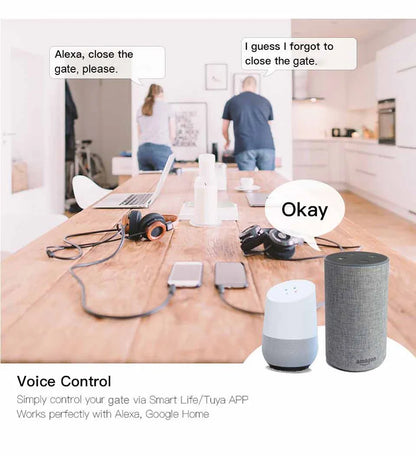 Smart Life ZigBee Motorized Swing Gate Sliding Gate Controller Dry Contact 110V 240V Voice Control Work with Tuya Google Home