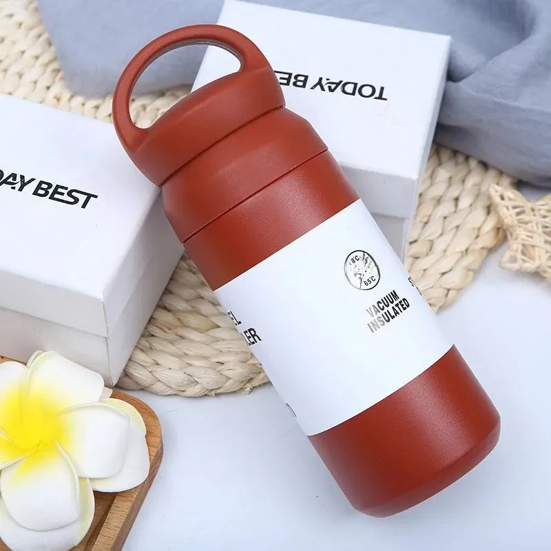 Portable Japanese Style 304 Stainless Steel Insulated Coffee Cup Spray Painted Element Cup Student Gift Car Use Thermos Mug