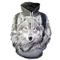 2023 Men's Oversized Hoodie 3D Wolf Animals Pattern Ferocious Warrior Fashion Sweatshirt Loose Street Funny Tracksuits Fitness