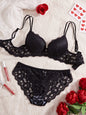6-Piece Set Women's Underwear Set Sexy Patterned Lace Patchwork No Lining Comfortable Fitting Women's Push-Up Bra Sexy Lingerie