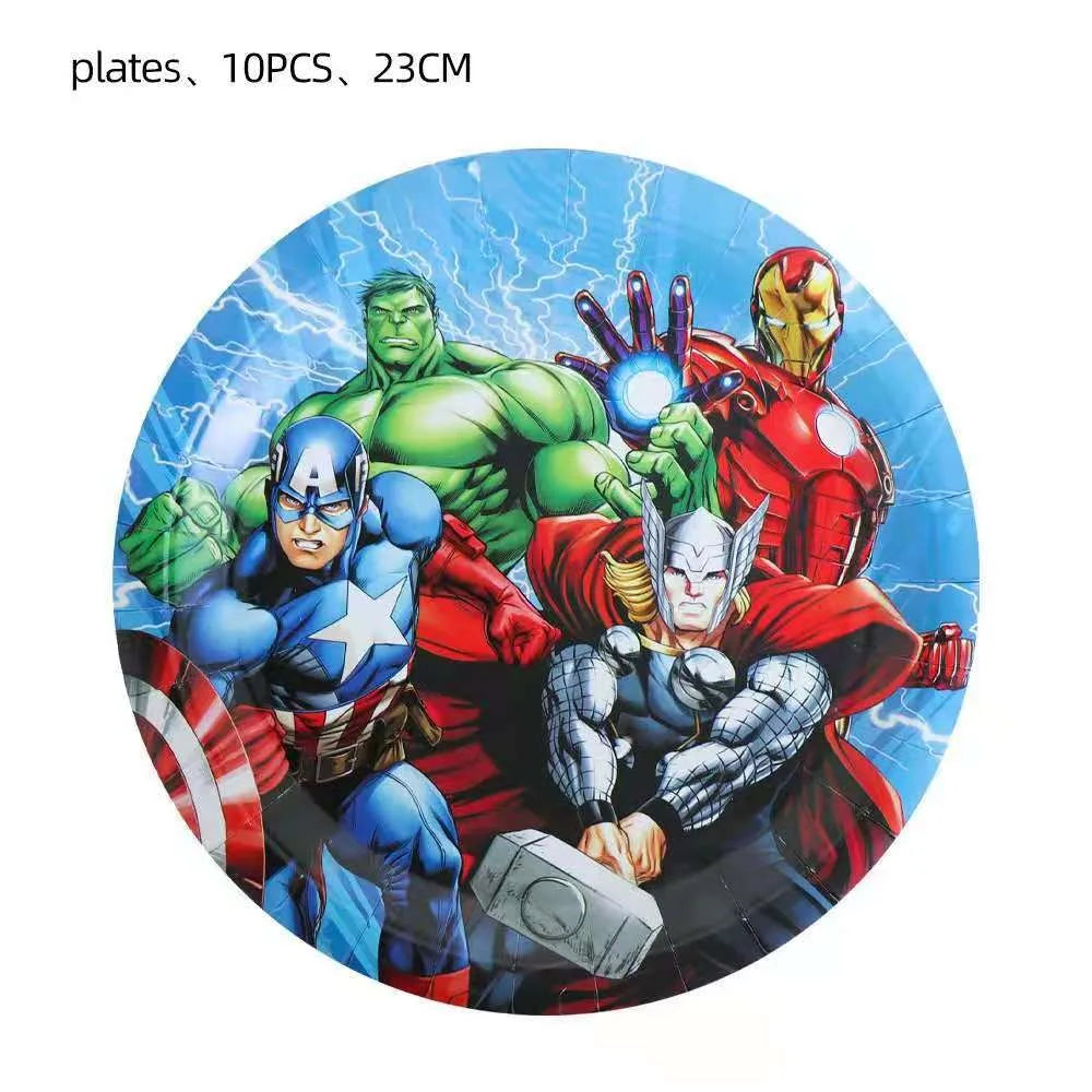 The Avengers Theme Birthday Party Supplies Tablecloths Tableware Sets Plates Cups Napkins Avengers Gifts Party Favors Balloons