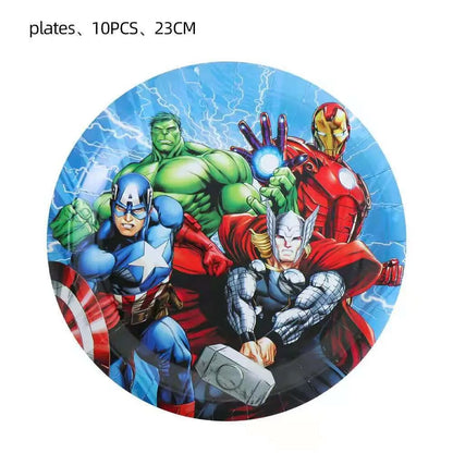 The Avengers Theme Birthday Party Supplies Tablecloths Tableware Sets Plates Cups Napkins Avengers Gifts Party Favors Balloons