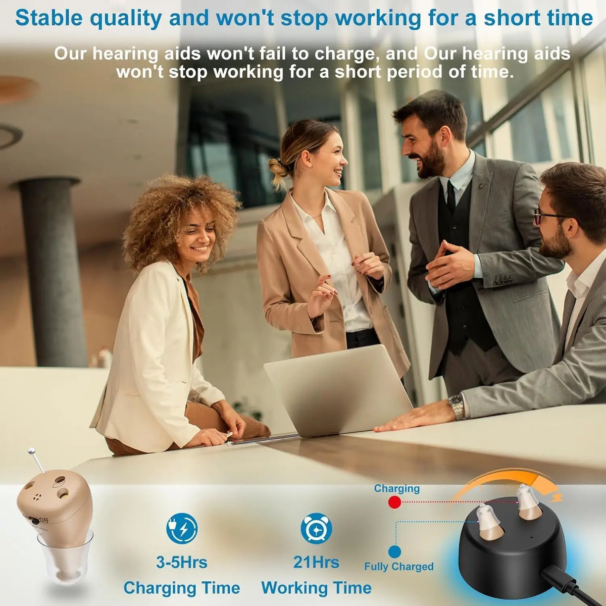 Invisible Hearing Amplifiers Small In Ear Rechargeable Comfortable Fit OTC Hearing Aids for Seniors Severe Hearing Loss
