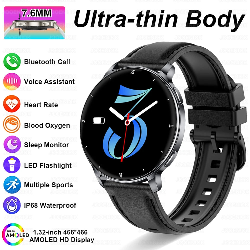 2026 New 7.6mm Ultra-Slim Smart Watch Women AMOLED HD Display LED Flashlight Always-On Time Display Fashion Ladies Smartwatches