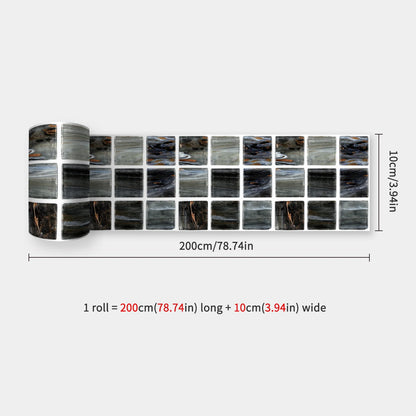 10x200cm Baseboard Sticker Moroccan Mosaic Tile Style Wall Border Sticker DIY Kitchen Bathroom Decoration Waistline Wall Sticker