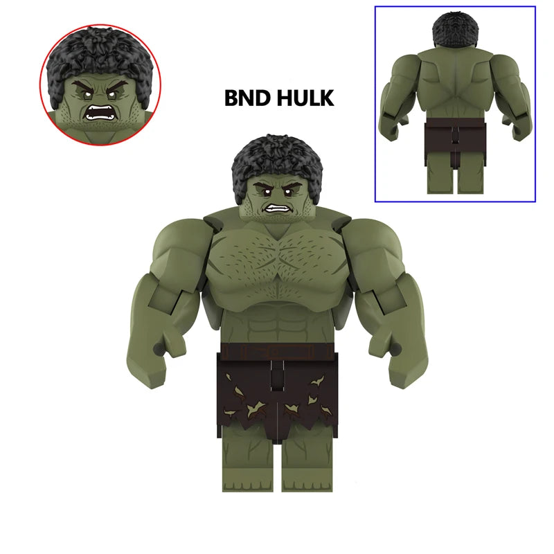7.5CM Big Size Movable Figure Hulk Lizard Rhino Thing Colossus Hulkbusters Infinity War Model Building Blocks Toys Action Bricks