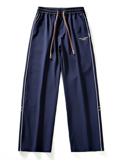 Summer Men's Sweatpants Wide Leg Straight Ice Silk Cooling Pants Big Size 8XL 7XL 6XL Sportswear Loose Fit Track Trousers