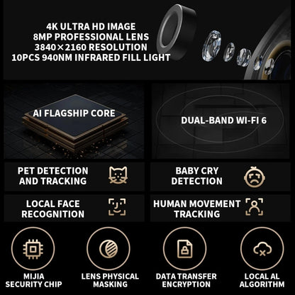 Xiaomi C700 Smart Camera 4K Ultra HD 8MP AI Human Tracking Low-Light Full Color Night Vision Mobile Surveillance