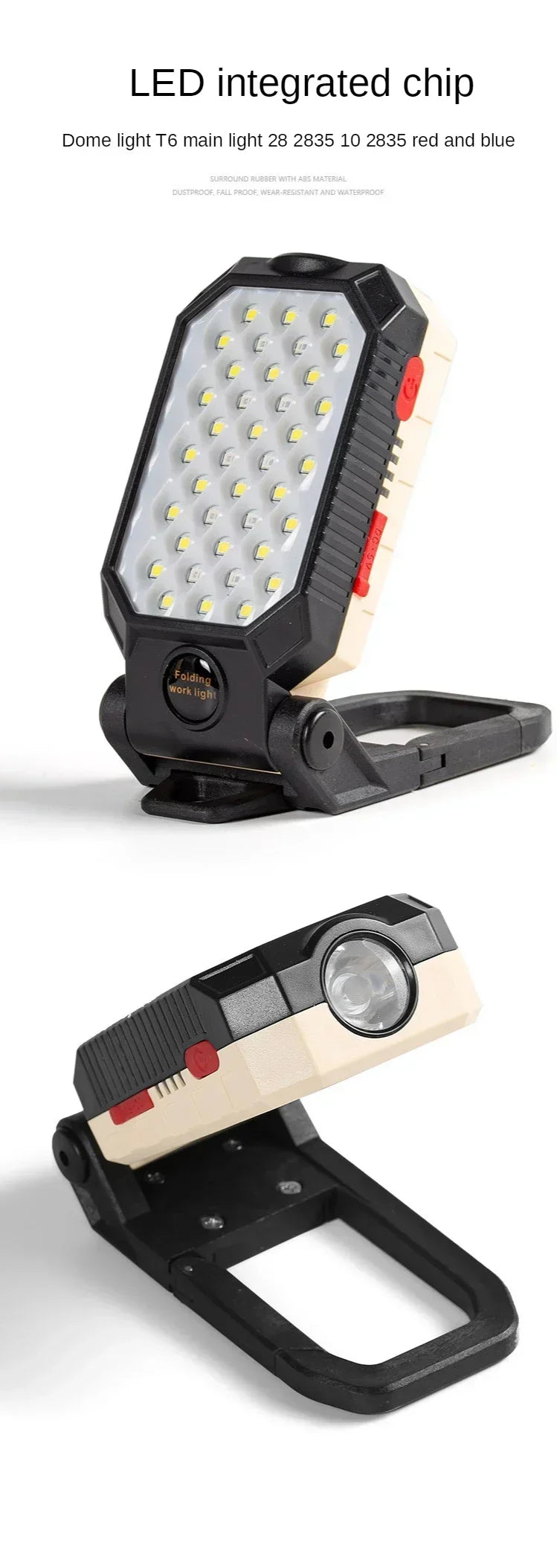 4000MaH Rechargeable Work Light 30W Super Bright COB Flashlight With Magnetic Portable Outdoor Power Bank Camping Emergency Lamp