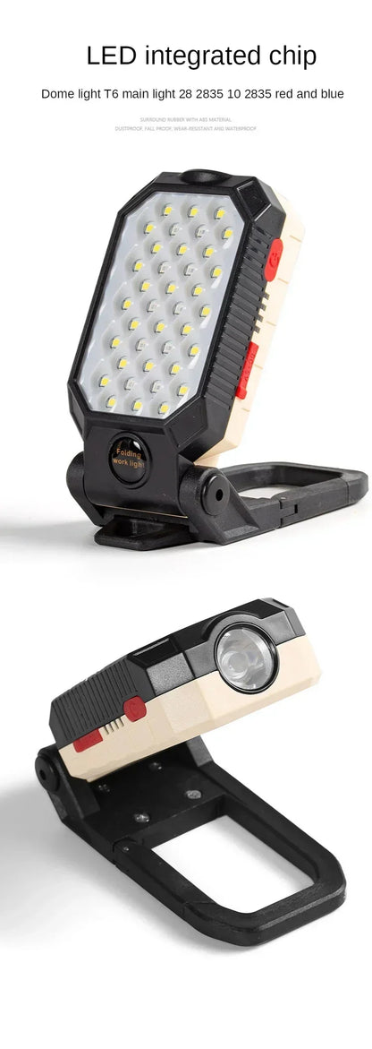 4000MaH Rechargeable Work Light 30W Super Bright COB Flashlight With Magnetic Portable Outdoor Power Bank Camping Emergency Lamp