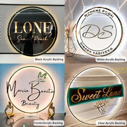Personalized Business Sign With LED Backlit Floating LED Custom Logo Sign for Beauty Salon ,Office，Spa Illuminated Wall Sign