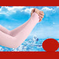 Invisible Sunscreen Seamless Ice Sleeves UPF50+ Cooling Silk Fabric UV Protection Arm Covers For Outdoor Sports Driving
