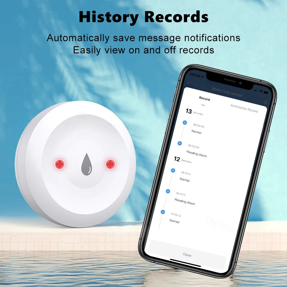 Zigbee Water Leak Sensor Smart Flood Detector App Remote Monitor Smart Life Home Assistant Kitchen Bathroom Security Alarm