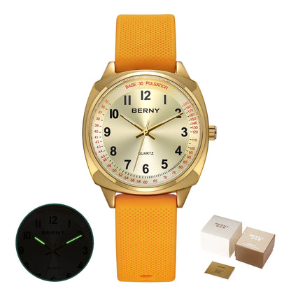BERNY Women's Watches Nurse Watch Casual Simple Ladies Gold Quartz Watches Luminous Easy Read Waterproof Sport Women Wristwatch