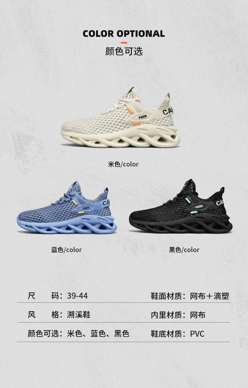 Breathable Mesh Summer Men Platform Sneakers Lightweight Casual Loafers Shoes for Running Tennis Hiking Outdoor Daily Wear