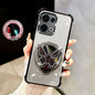 Glitter Mirror Butterfly Bracket Magnetic Holder Case for vivo V50 Lite vivo V50 V60 V40 V30 Lite V30 Pro Shockproof Clear Cover