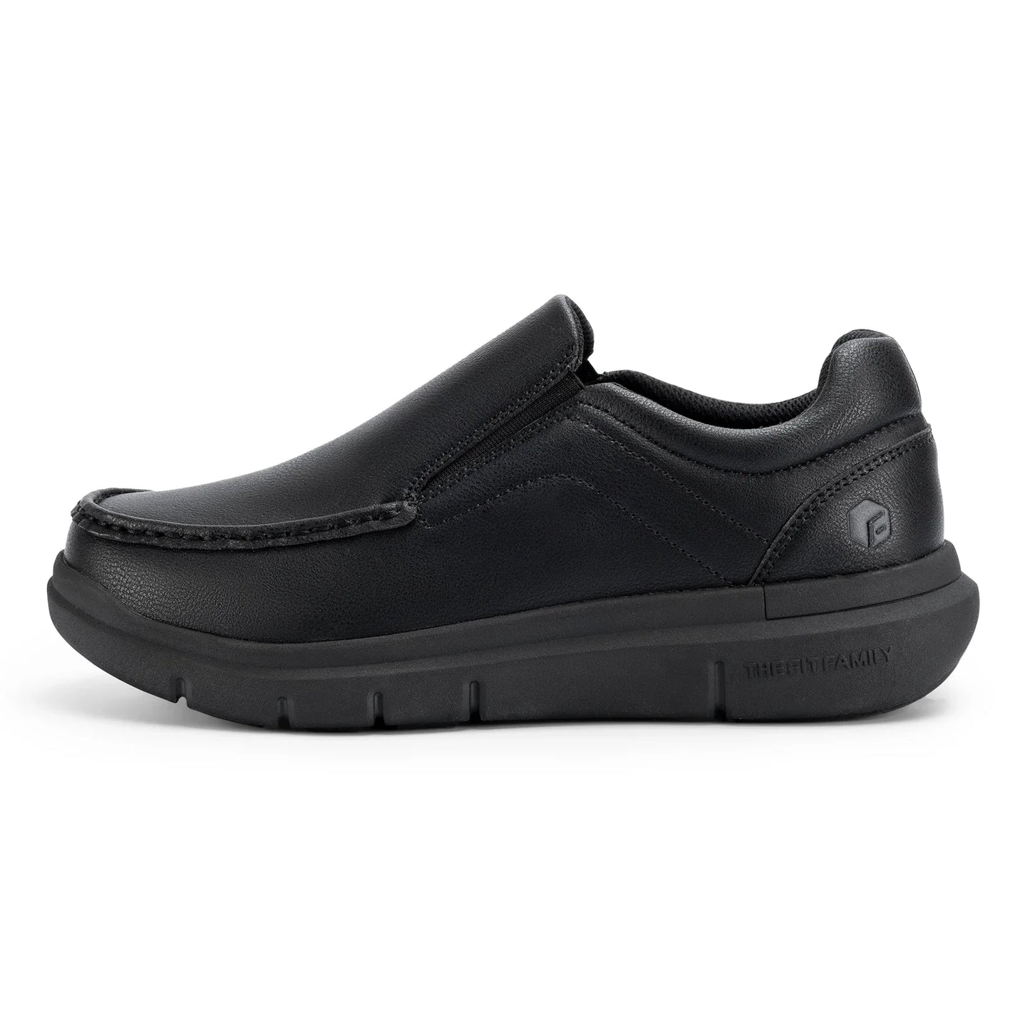 Fitville Men'S Slip-On Shoes Wide Width Leather Casual Shoes Lightweight For Swollen Feet With Arch Support Pain Relief