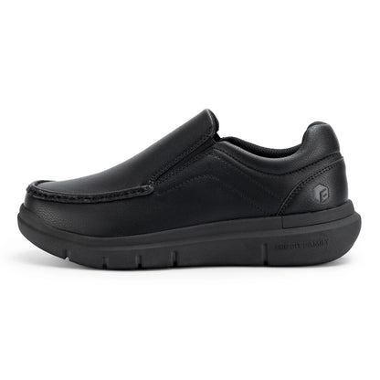 Fitville Men'S Slip-On Shoes Wide Width Leather Casual Shoes Lightweight For Swollen Feet With Arch Support Pain Relief
