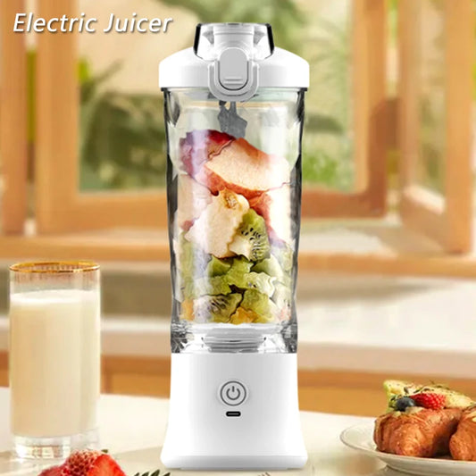 Household Fruit Electric Juicer Portable Juicer Blender USB Rechargeable Fruit Mixer 600ML Fruit Juicer Multi-functional Blender