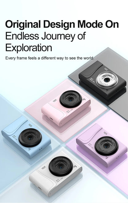 COOL DIER 4K Digital Camera 16x Zoom Camcorder 24 Million Pixels Compact Cameras Auto Focus for Kids Adult Beginners Photograph