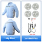 Men'S Summer Fishing Driving With 4 Fans For Heatstroke Prevention And Cooling Construction Site Work Coat (Without Power Bank)