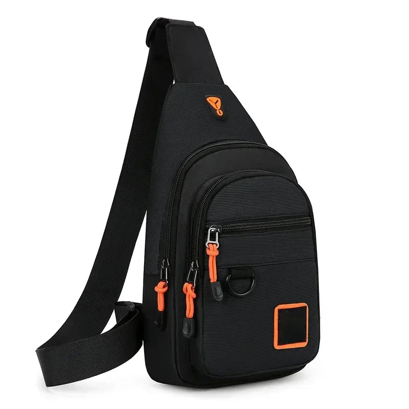 Portable Waterproof Men’s Chest Bag, Lightweight Crossbody Backpack, Black Army Green Lake Green Optional for Outdoor Daily Use