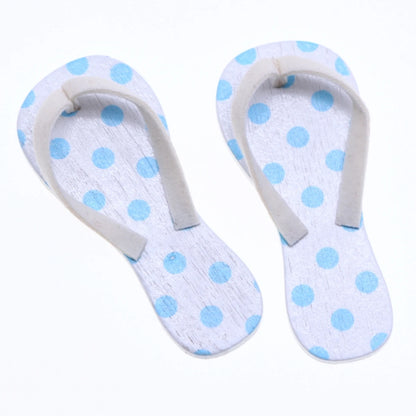 Dollhouse Miniauture Wooden SpringSummer Flip Flops Mini Shoes Casual Garden Figurines Wedding Beach Pool Party Hawaiian Sandal
