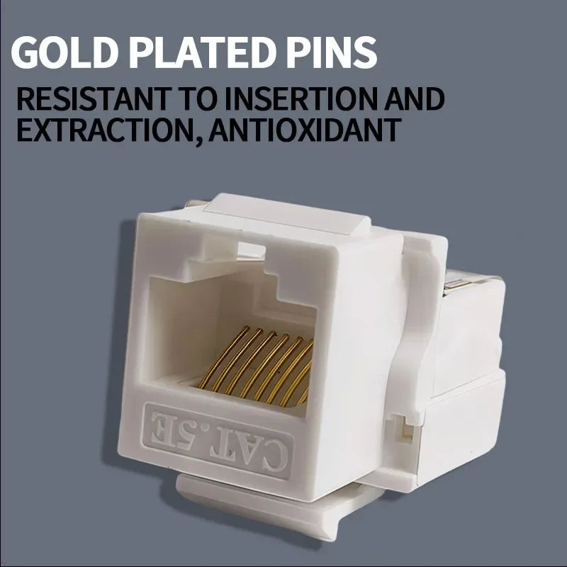 10/100Pcs Tool-Free Keystone Jack CAT5E  RJ45 Ethernet Wall Plate - U/UTP Network Module Adapter for Home/Office/Data Center