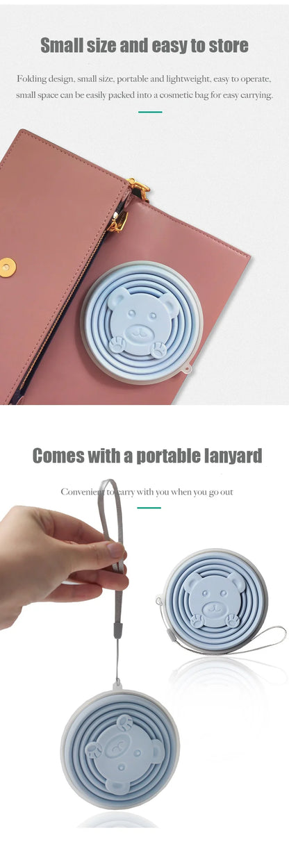 270ML Portable Silicone Folding Water Cup Outdoor Heat Resistant Foldable Mug With Lid Collapsible Travel Drinking Cups