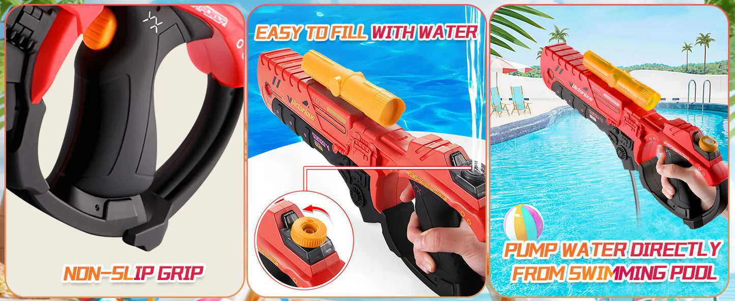 Electric Water Gun Powerful Automatic Water Gun Long Range Classic Big Electronic Watergun Beach Pool Toy Water Blaster for Kids