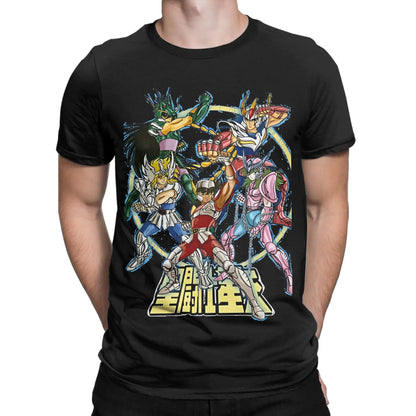 Knights of The Zodiac for Men Women T Shirt Anime Fashion Tee Shirt Short Sleeve Round Neck T-Shirt Cotton Gift Idea Clothes