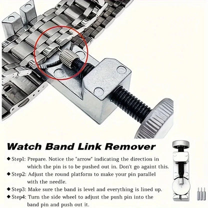 Watch Repair Tool Kit 212-Piece Metal Case Disassembly Battery Replacement Combination Watchmaker's Tool Set Band Adjuster Tools