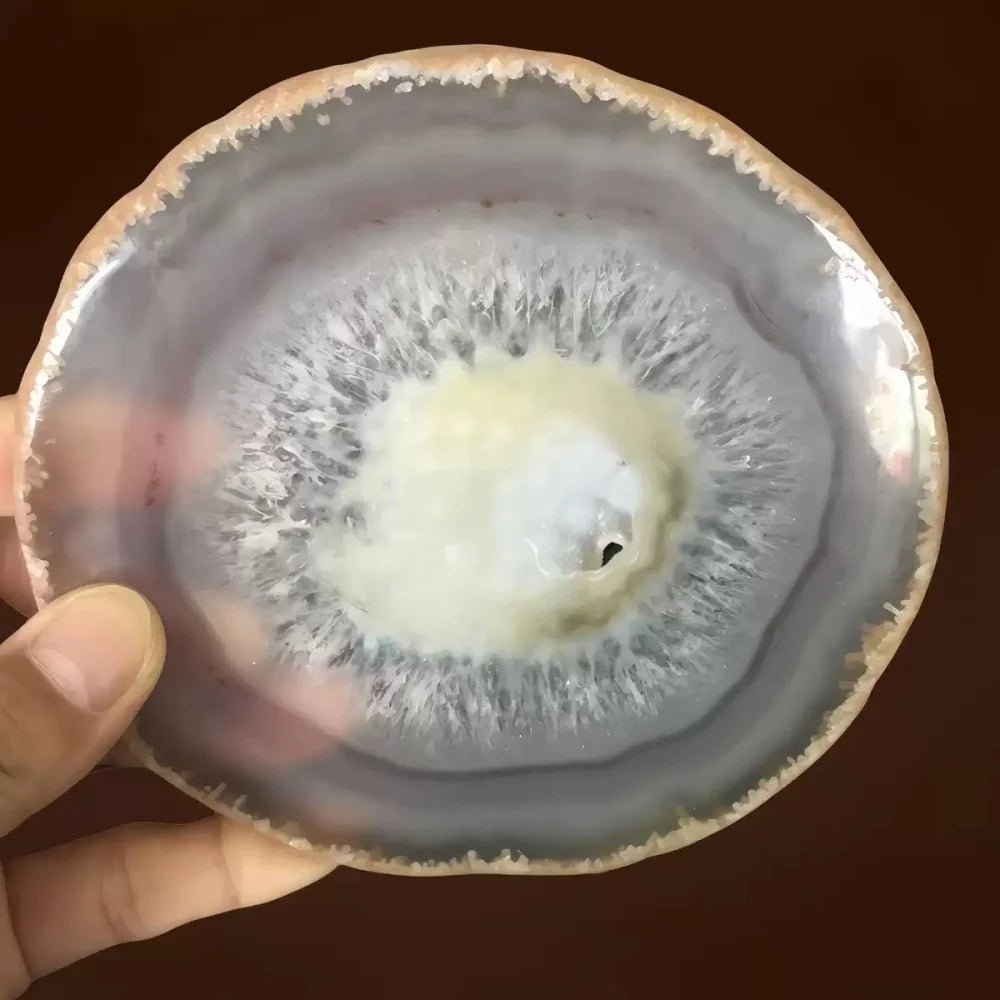 Natural Polished Agate Geode Slab Coaster Crystal Mineral Stone for Home Decor DIY Jewelry Pendant Healing Gift