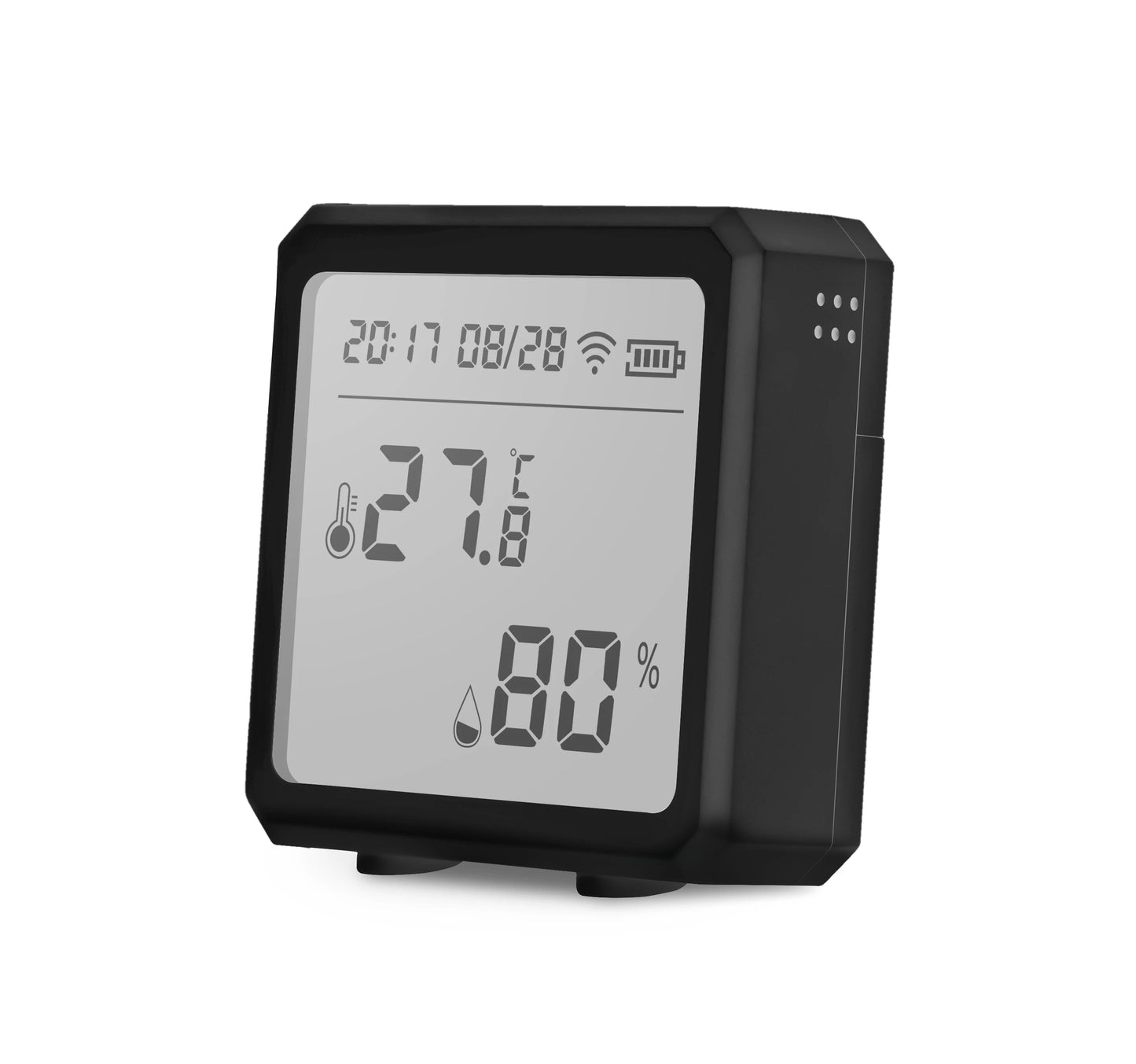 ONENUO Tuya Zigbee Temperature and Humidity Sensor with LCD Screen Digital Display Wireless Thermometer Work with Alexa Google
