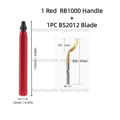 RB1000 Hand Metal Deburring Tool Red with 360 Degree Rotating Blades for 3D Printing Wood Metal Plastic Aluminum Copper Steel